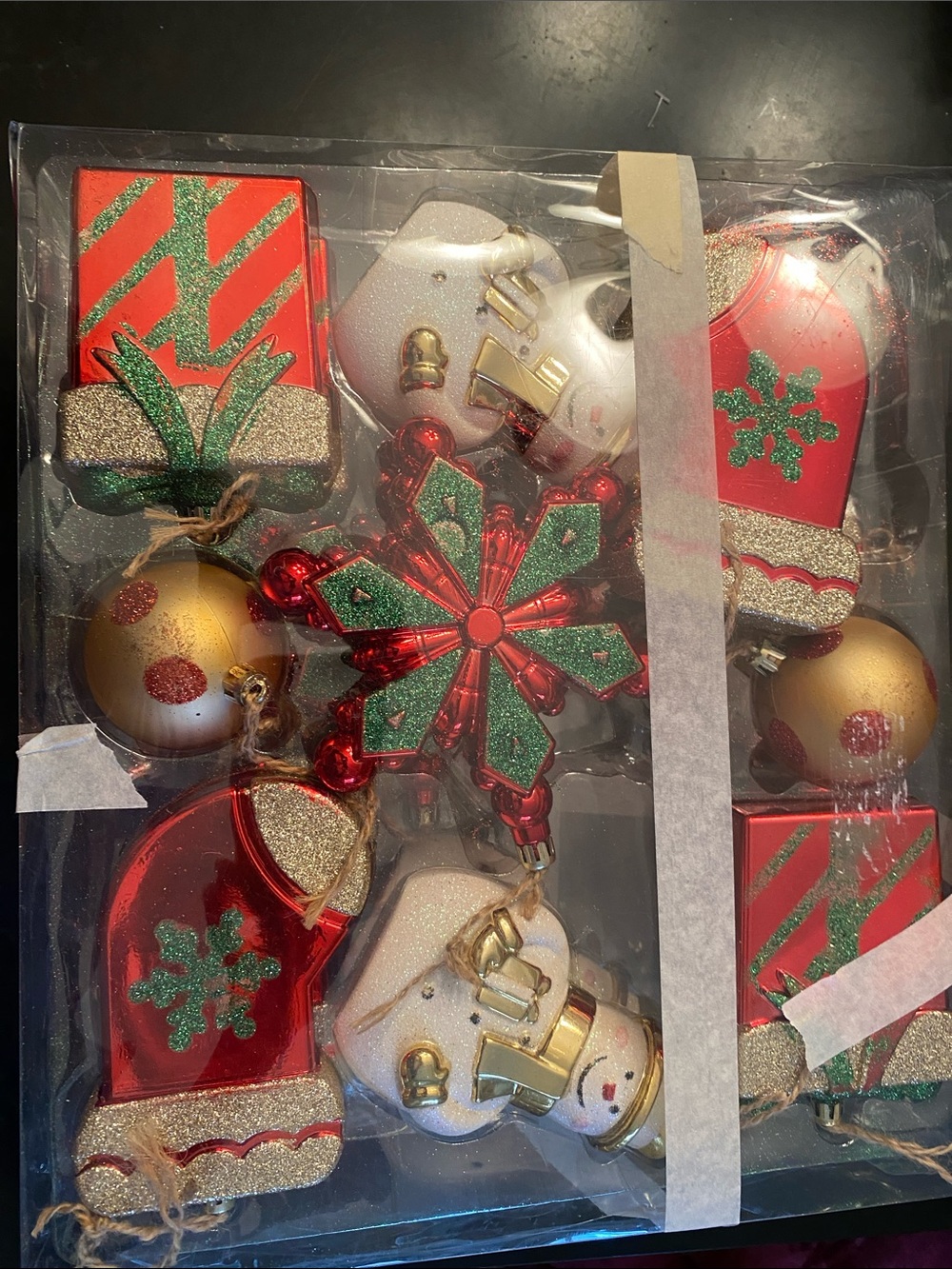 Holiday Home Christmas Ornament Set - Red, Gold, Green